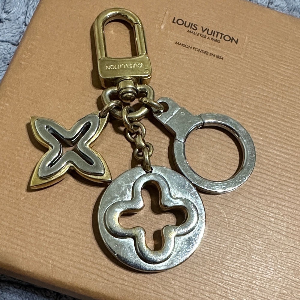 Louis Vuitton Gold and Silver Monogram Charm Key Clip